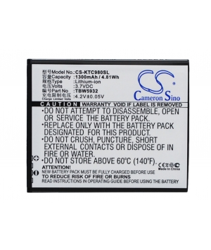 3.7V 1.3Ah Li-ion battery for K-Touch C980