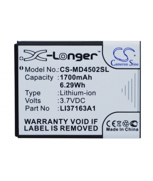 3.7V 1.7Ah Li-ion battery for Medion Life E4502