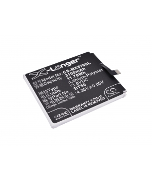 3.8V 3.1Ah LiPo battery for MeiZu Blue Charm Metal 3.8V 3.1Ah LiPo battery for MeiZu Blue Charm Metal