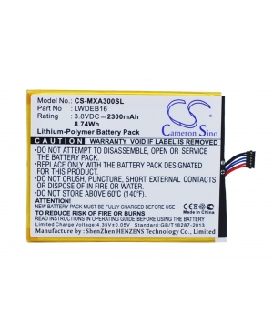 3.8V 2.3Ah LiPo battery for Micromax A300