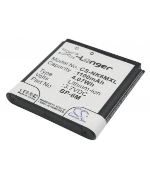 Batterie 3.7V 1.1Ah Li-ion pour Nokia 3250, N77, N93 (BP-6M)