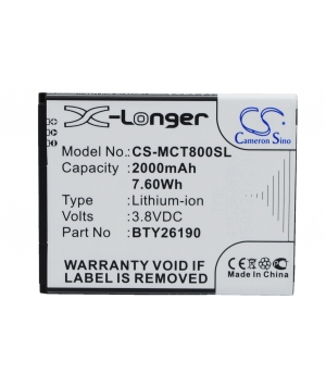 3.8V 2Ah Li-ion battery for Mobistel Cynus T8