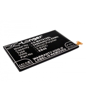 Batterie 3.8V 3.4Ah LiPo EB40 pour Motorola XT916