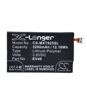 Batería 3.8V 3.2Ah LiPo EV40 para Motorola XT926