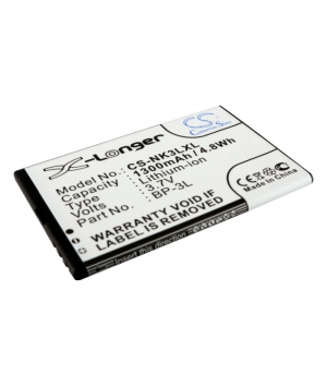 Batterie 3.7V 1.3Ah Li-ion pour Nokia 303, famoco FX110 (BP-3L)