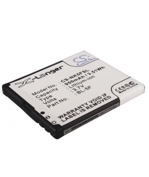 Batterie 3.7V 0.95Ah Li-ion BL-5F pour Nokia 6210 Navigator