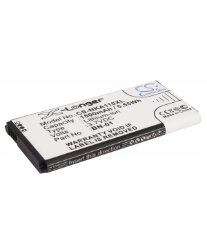 3.7V 1.5Ah Li-ion battery for Nokia A110