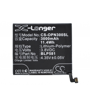 Batterie 3.8V 3Ah LiPo pour OPPO N3