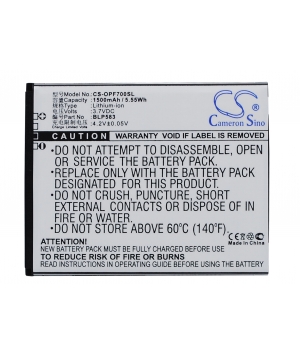 Batterie 3.7V 1.5Ah Li-ion pour OPPO 1105