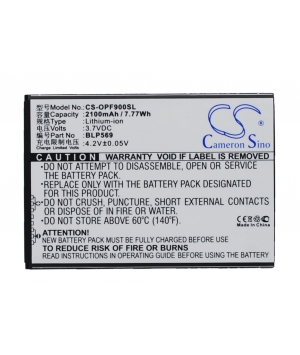 3.7V 2.1Ah Li-ion battery for OPPO Find 7 3.7V 2.1Ah Li-ion battery for OPPO Find 7