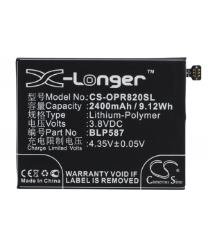 Batteria 3.8V 2.4Ah LiPo per OPPO R1C Batteria 3.8V 2.4Ah LiPo per OPPO R1C