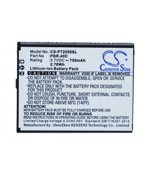 3.7V 0.75Ah Li-ion battery for Pantech Breeze 4
