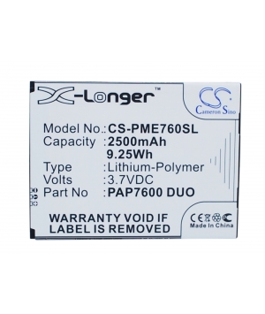 Batteria 3.7V 2.5Ah LiPo per Prestigio MultiPhone 7600 Duo