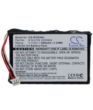 Batteria 3.7V 0.9Ah Li-ion per Apple iPOD 10GB M8976LL/A