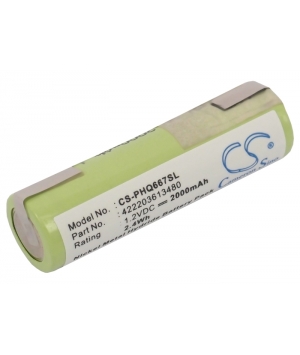 Batterie 1.2V 2Ah Ni-MH pour Norelco HQG 265