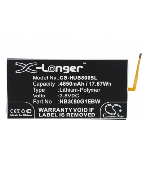 Batterie 3.8V 4.65Ah LiPo pour Huawei MediaPad T1 9.6 (HB3080G1EBW)
