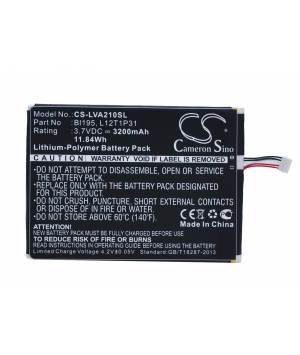 Battery 3.7V 3.2Ah LiPo BL195 for Lenovo R6907 Battery 3.7V 3.2Ah LiPo BL195 for Lenovo R6907