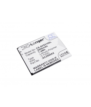 Batterie 3.7V 2Ah LiPo AC2000A2 pour Archos 50c Oxygen