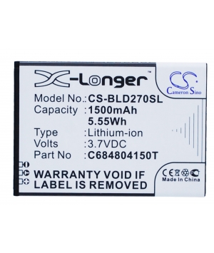 3.7V 1.5Ah Li-ion battery for BLU D270