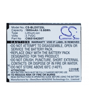 3.7V 1.8Ah Li-ion battery for BLU D572