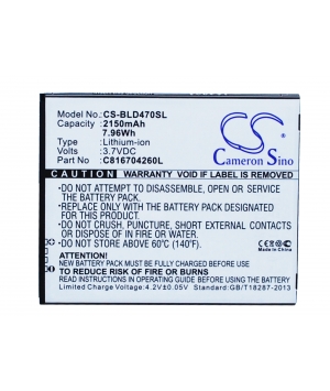 3.7V 2.15Ah Li-ion battery for BLU D470