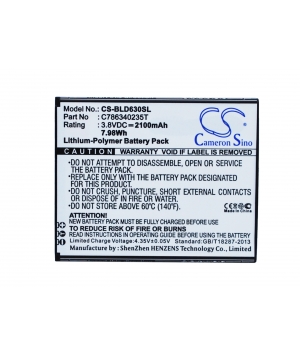 3.8V 2.1Ah LiPo battery for BLU D630L