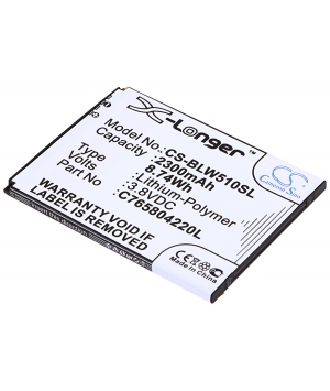 3.8V 2.3Ah LiPo battery for BLU W510U