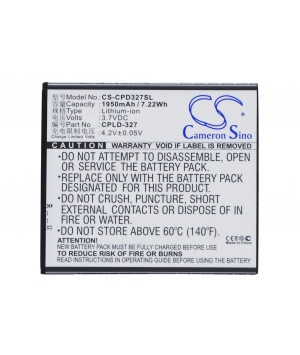 3.7V 1.95Ah Li-ion battery for Coolpad 5952