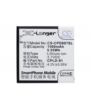 3.7V 1.5Ah Li-ion battery for Coolpad 8028