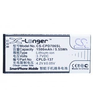 3.7V 1.5Ah Li-ion battery for Coolpad 7060S