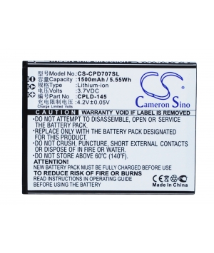3.7V 1.5Ah Li-ion battery for Coolpad 8707