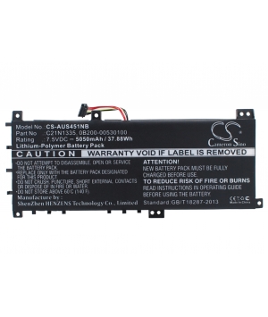 7.5V 5.05Ah LiPo C21N1335 Akku für Asus VivoBook S451