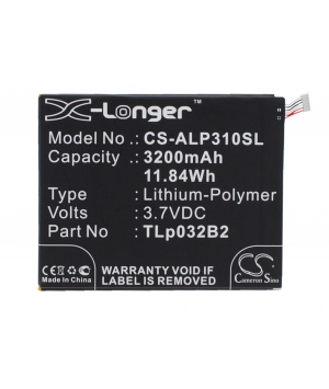 3.7V 3.2Ah Li-Polymer battery for Alcatel One Touch Pixi 3 8.0 3G