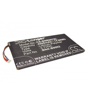 3.7V 4Ah Li-Polymer battery for Barnes & Noble BNRV400