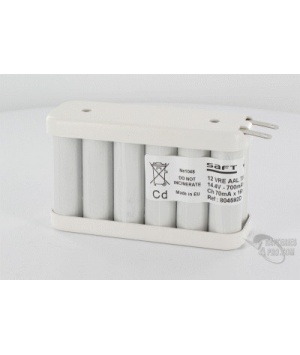 Batterie 14.4V 0.6Ah NiCd 12VREAA Flasque Saft (783701 ex ref)