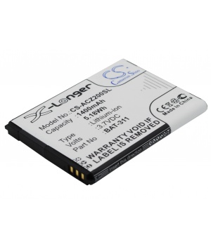 Batterie 3.7V - 1200mAh LiIon pour ACER LIQUID M220 (BATT311)
