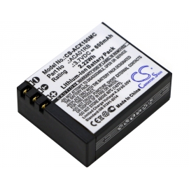 Batteria 3.7V 0.6Ah LiPo ACA01RB per ACTIVEON CX