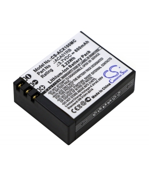 Batteria 3.7V 0.6Ah LiPo ACA01RB per ACTIVEON CX