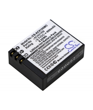 Battery 3.7V 0.6Ah LiPo ACA01RB for ACTIVEON CX