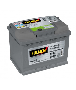 Batterie 12V 64Ah 640A + à droite (242x175x190) FULMEN (FA640) Batterie 12V 64Ah 640A + à droite (242x175x190) FULMEN (FA640)