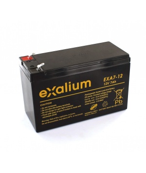 Batterie Plomb 12V 7Ah EXALIUM (151X65X98) (EXA7-12) 