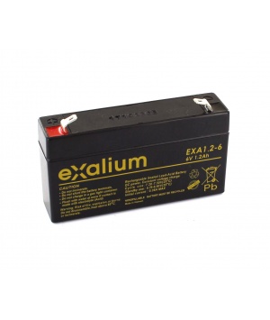 Batterie Plomb 6V 1.2Ah EXALIUM (97X25X57) (EXA1.2-6) 