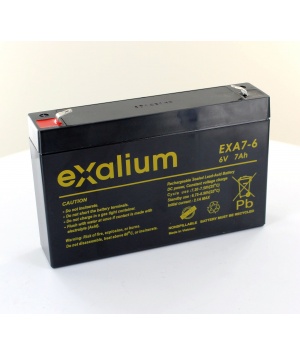 Image batería de plomo Exalium 6V 7Ah EXA7-6