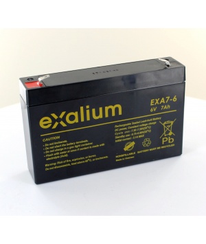 Lead battery Exalium 6V 7Ah EXA7-6