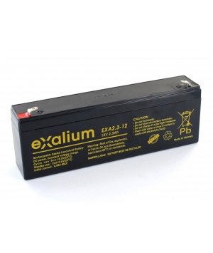 Image batería plomo Exalium 12V 2.3Ah EXA2.3-12