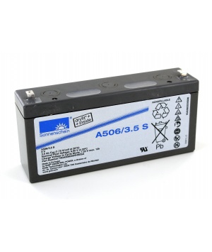 Battery lead Gel 6V 3.5Ah A506 Sonnenschein / 3.5 S