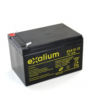 Image Batterie Plomb 12V 12Ah EXALIUM (151X98X98) F2 (EXA12-12) 