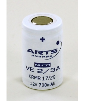 Batteria Saft 1.2v 700mAh NiCd 2/3A