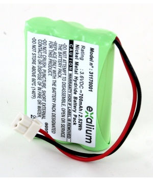 Batteria 3.6V 0.7Ah Ni-MH per Aastra BE3850