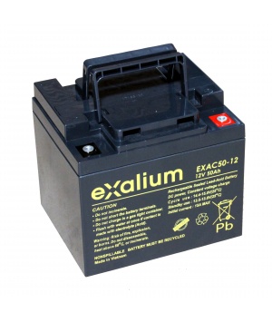 Image Batterie Plomb 12V 50Ah EXALIUM (198X166X171) (EXAC50-12) 